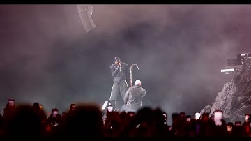 Travis Scott accepting a WWE belt from triple H #complex #complexcon #travisscott