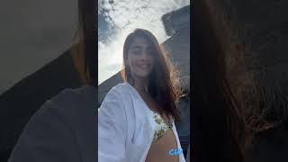 Pooja hegde on beach with bikini outshuit