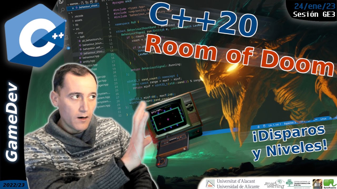 Videojuegos C++20 - ¡Disparos y Niveles! - Room of Doom desde 0 - YouTube