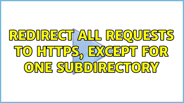 Redirect all requests to HTTPS, except for one subdirectory