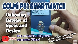 Colmi P81 Smartwatch - Unboxing Review of Specs and Design