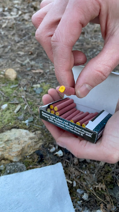 Igniting fire with gunpowder from fireworks 🧨 #asmr #camping #outdoors #survival #skills #forest