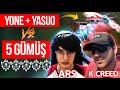 LOL TARİHİNİN EN İYİ İKİLİSİ! YONE (K.CREED) + YASUO(LARS) vs 5 BRONZ/GÜMÜŞ/ALTIN/PLAT/ELMAS!