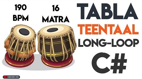 Tabla Teen Taal Long Loop C# Scale | 190 Bpm | #muzzico