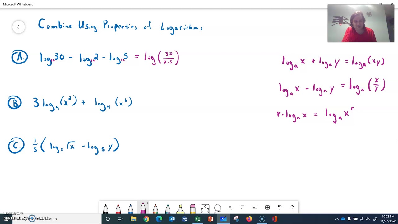 Combining using Properties of Logs