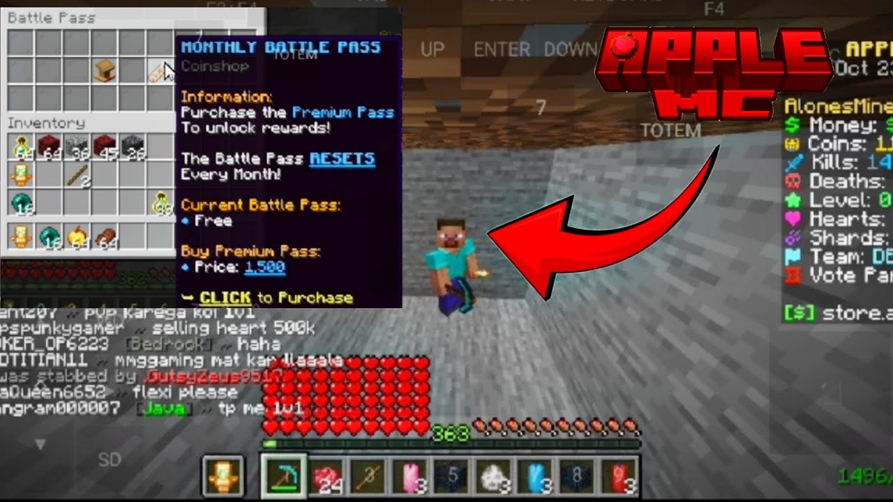 I buyed Primium battlepass in Applemc banana || COMEBACK IN applemc || 