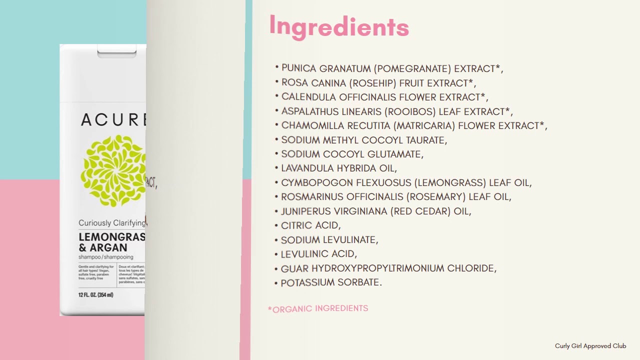 Acure Curiously Clarifying Lemongrass and Argan Shampoo