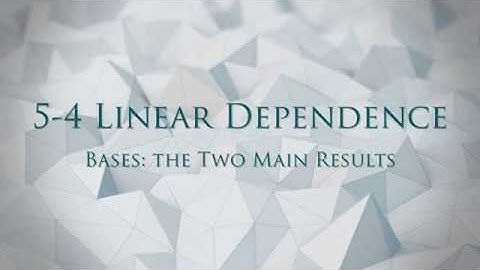 5.4. Bases: the two main results - Linear Algebra and Analytic Geometry