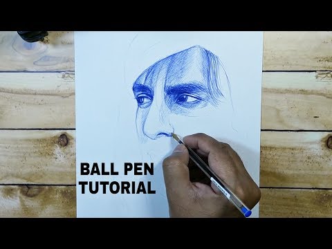 How to draw using ball pen- tutorial for beginners 