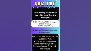 SQL Duplicate Salaries SQL Query Interview Questions