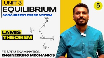 Unit 3  Equilibrium || Type 1 Lamis Theorem Equation || Problem 5 || Engineering Mechanics