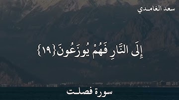 سعد الغامـدي سورة فصلت  وَيَوْمَ يُحْشَرُ أَعْدَاءُ اللَّهِ إِلَى النَّارِ فَهُمْ يُوزَعُونَ