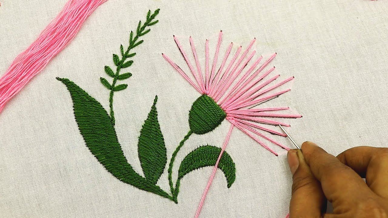 Modern Embroidery Pattern with Video Tutorial Floral Hand Embroidery Kit DIY I am enough Beginner Needlepoint Design and stitch guide
