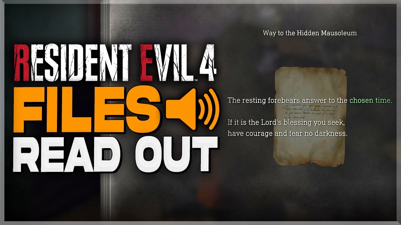 Way to the Hidden Mausoleum File Reading - Resident Evil 4 Remake