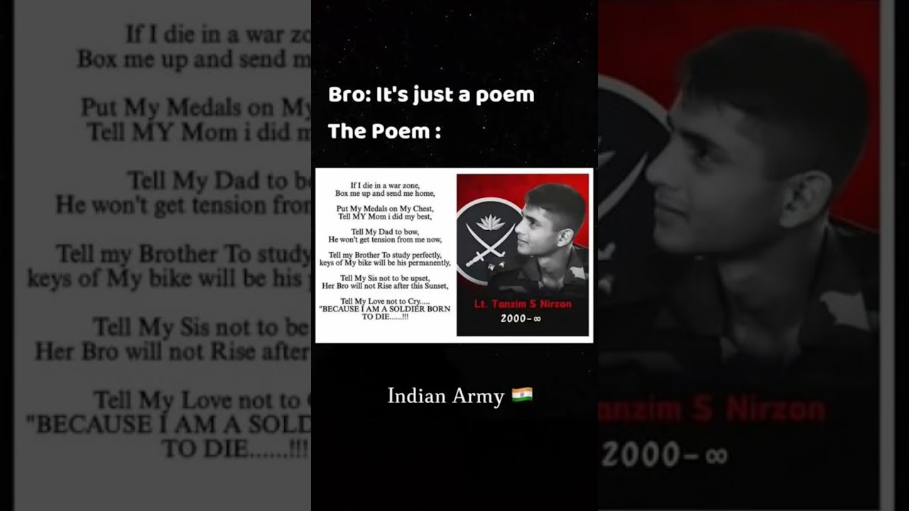 "Indian Army Soldier की आखिरी कविता 😢 Born to Die | Salute Our Heroes 🇮🇳"
