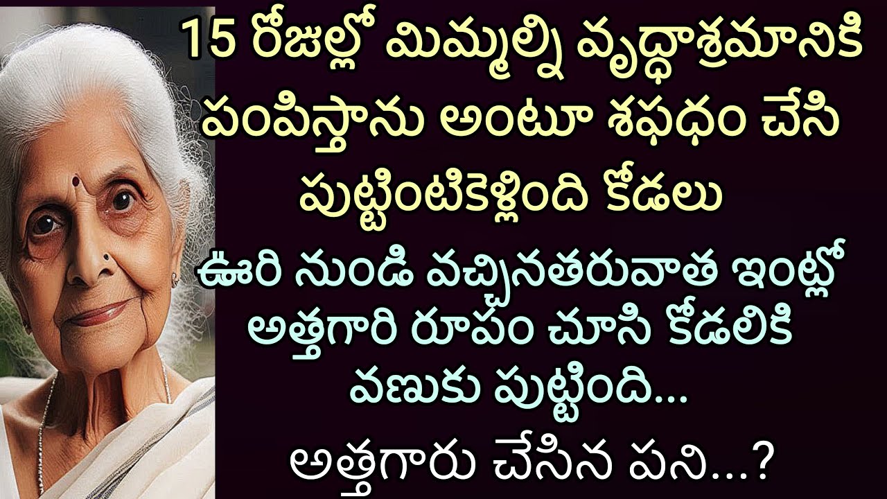 15 రోజుల గడువు| 15 రోజుల్లో మిమ్మల్ని వృద్ధాశ్రమానికి పంపిస్తాను అంటూ ఊరెళ్ళింది కోడలు |కోడలికి...
