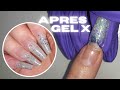 Como hacer uas con la tecnica apres gel x con glitters  presson nails 