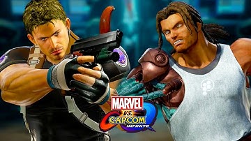 Unlock Chris Redfield and Spencer Costumes Marvel VS Capcom Infinite Arcade Gameplay