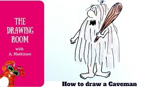 caveman drawing cartoon draw easy tutorial
