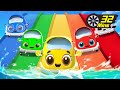 🌈Five Little Cars Go Swimming | Learn Colors | Funny Kids Songs | Cartoons | BabyBus - Cars World