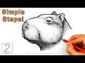 Easy Way to Draw a Capybara in Charcoal