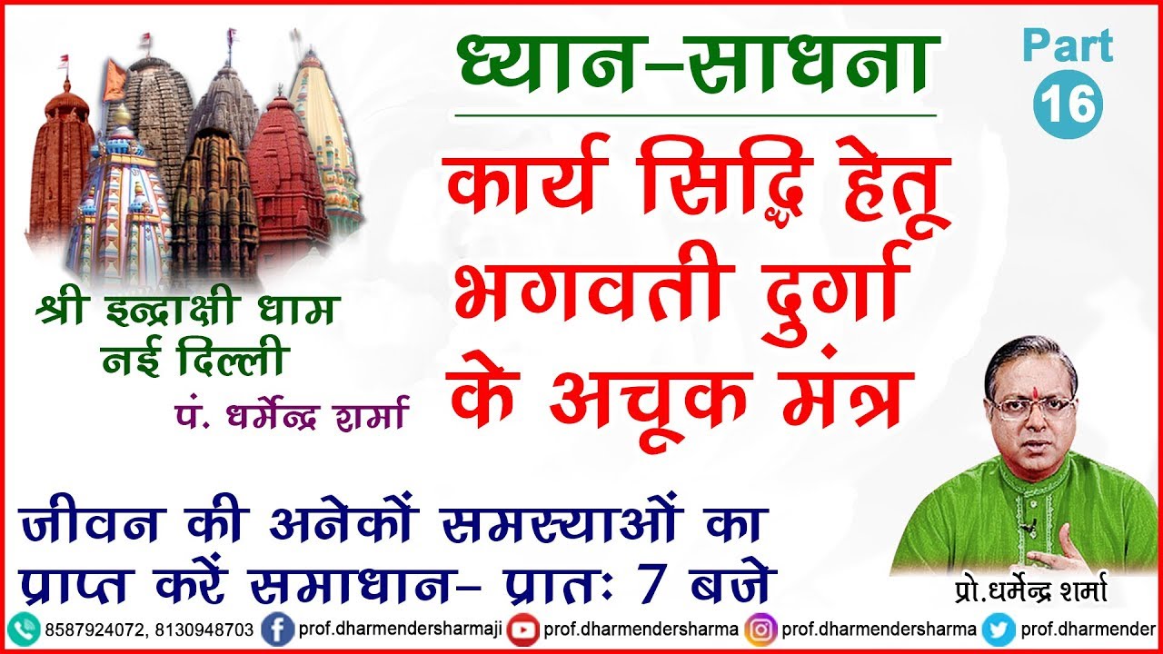 कार्य सिद्धि हेतू भगवती दुर्गा जी के अचूक मंत्र जानें- प्रो. धर्मेन्द्र शर्मा