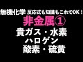 【反応式も知識もポイントを全てチェック!】無機化学　非金属①(水素・貴ガス・ハロゲン・酸素・硫黄)〔現役塾講師解説、高校化学、化学基礎〕