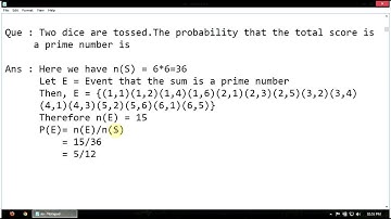 Quantitative Aptitude : Probability problem on tossing dice and getting a prime number sum
