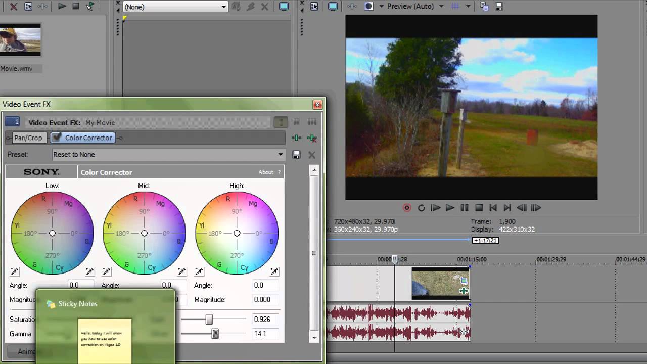 How to use color correction in Sony Vegas YouTube