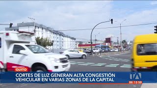 Cortes de luz ocasionan congestión vehicular en varias zonas de Quito