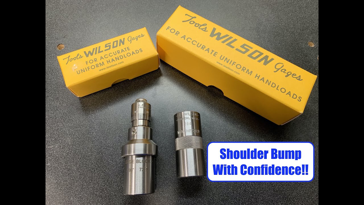 L.E. Wilson Case Gauge Depth Micrometer measures shoulder bump with