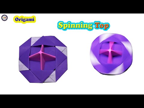 Origami Spinning Top - How To Make Origami Spinning Paper - Tutorial For Beginner - DIY