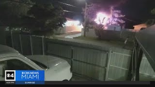 Dramatic video shows moments shed and RV erupt in Miami, arson not being ruled out | Quickcast