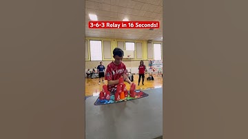 3-6-3 Relay in 16 Seconds! #sportstacking #cupstacking #shorts #wow #speed