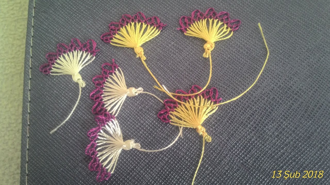 İğne Oyası Yelpaze Yapılışı (Çatal veya Çengelli iğne ile)