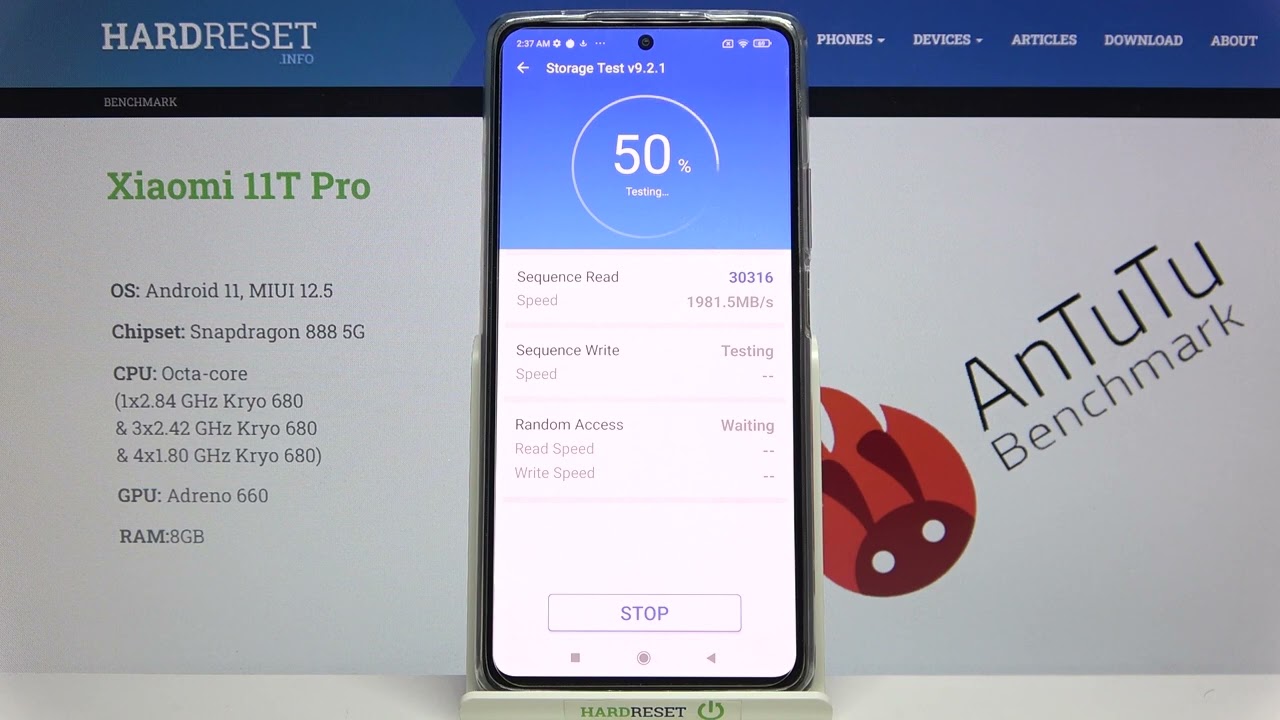 AnTuTu Storge Benchmark Results on Xiaomi 11T Pro – Performance