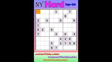 The New York Times Daily #Sudoku 2025-09-06 Hard #puzzle #games #education #braingames