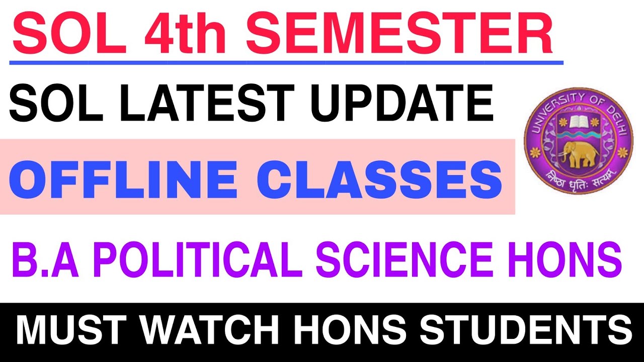 DU SOL 2nd Semester  Classes Update 2022 | B.A Political Science Hons | JK Study Stuff