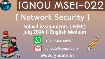 IGNOU MSEI-022 Solved Assignment July 2024 [FREE] || MSCIS || PGDIS || IGNOU TV || IGNOU ||