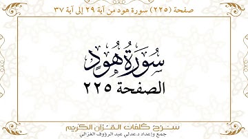 صفحة 225  سورة هود من آية   29  إلى آية 37       https://quranwords.net
