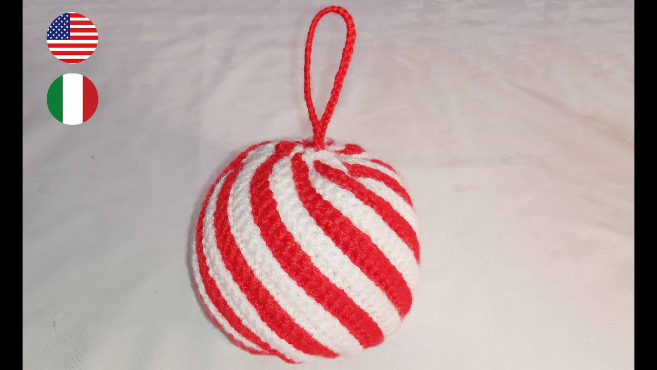 Елочный шар вязаный крючком Yelochnyy shar vyazanyy kryuchkom