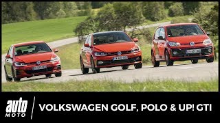 VW up! vs Polo vs Golf - ESSAI : bienvenue chez les G'TI