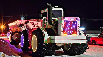 🚜🎄700HP Monster BIG BUD Lights Up Small Town Christmas Parade! 