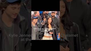 Kylie Jenner and Timothée Chalamet at the knicks vs. Hawks playoff game. #timotheechalamet #kylie