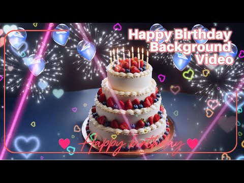Happy Birthday Background Video 💖 Birthday Ambience / Display blue heart 1 hour No music 12