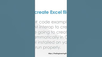 095 - How to create Excel file in C#
