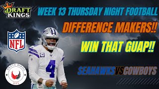 Seahawks vs. Cowboys | Thursday Night Football | DraftKings Showdown Thought Process |  DFS | Advice