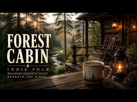 🌲 Forest Cabin Indie Folk – Relaxing Acoustic Music Beneath the Pines