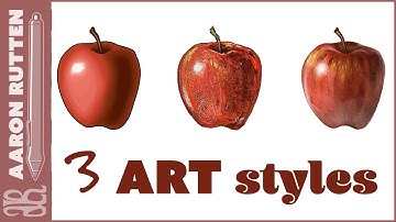 How to Paint an Apple in 3 Different Art Styles - Corel Painter Tutorial