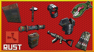 Rust Skins | Track Roadsign Set, Poseidon Ak, R.A.I.D. Satchel #143 (Rust Skin Preview)